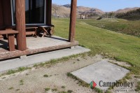 ログケビンのBBQや焚き火スペース