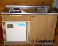 冷蔵庫、電気調理器付き