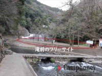 龍門の滝の目の前で持込みテント泊♪