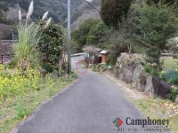 オートサイトと管理棟の間の坂道